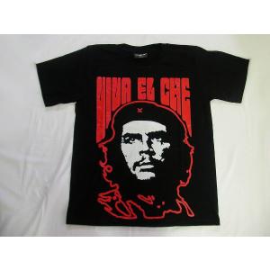 チェ ゲバラ 肖像画 半袖Tシャツ 両面柄違い 黒 : シリコンホース専門