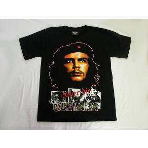チェ ゲバラ 肖像画 半袖Tシャツ 両面プリント 黒 : シリコンホース