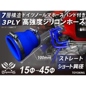 ハイテクシリコンホース ストレート クッション 同径 内径Φ40mm 青色