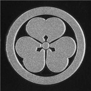 家紋 蒔絵シール 家紋ステッカー 「 丸に片喰 」 銀 30mm