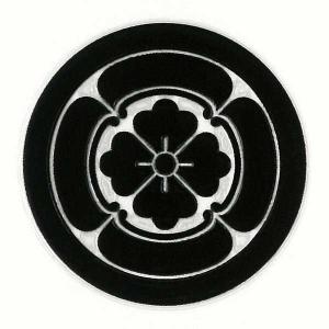 家紋ステッカー 蒔絵シール 「 丸に四方木瓜 」 黒の商品画像