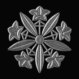 家紋 蒔絵シール 家紋ステッカー 「 久我竜胆 」 金 30mm : TOYO LABO