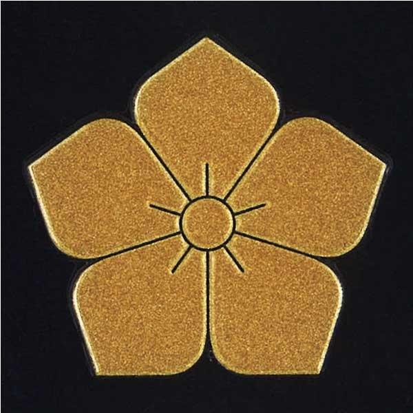 家紋 蒔絵シール 家紋ステッカー 「 桔梗 」 金 30mm 明智光秀