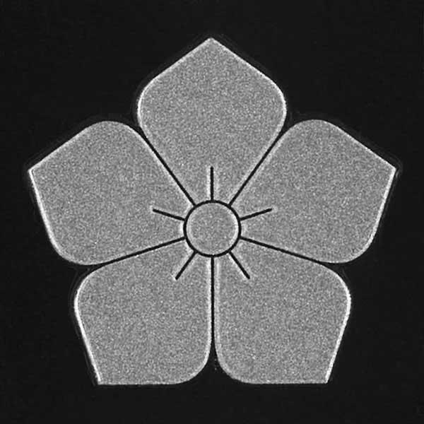 家紋 蒔絵シール 家紋ステッカー 「 桔梗 」 銀 30mm