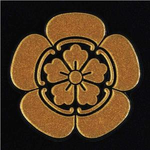 織田信長 シール 家紋 蒔絵シール 家紋ステッカー 「 織田瓜 」 金 30mm 織田信長