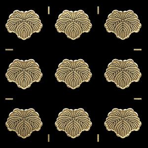 家紋 蒔絵シール 家紋ステッカー 「蔦」 金 15mm 9個付