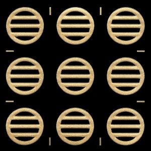 家紋 蒔絵シール 家紋ステッカー 「 九つ割り三引 」 金 24mm 4個付