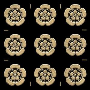 家紋 蒔絵シール 家紋ステッカー 「 菊水 」 金 55mm : TOYO LABO
