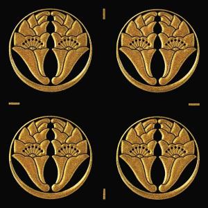 家紋 蒔絵シール 家紋ステッカー 「 月影杏葉 」 金 24mm