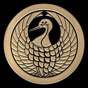 戦国武将 家紋 蒔絵シール 「村上水軍 丸に上の字」 銀 : TOYO LABO