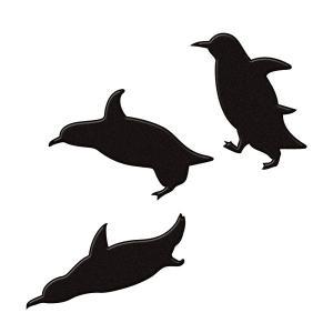 ペンギン　蒔絵シール　love animal 　「ペンギン （飛び込み）　黒」　