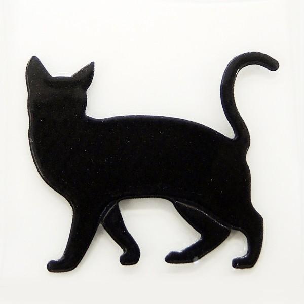 猫　蒔絵シール　love cat 　「キャットC 黒」