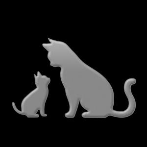 猫　蒔絵シール　love cat 　「キャットE 銀」