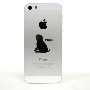 犬 蒔絵シール LOVE DOG パグ(お座り) 黒の詳細画像2