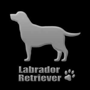 犬 蒔絵シール LOVE DOG　ラブラドールレトリバー（横向き） 銀