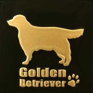 犬 蒔絵シール LOVE DOG ゴールデンレトリバー（かけあし）黒 : TOYO