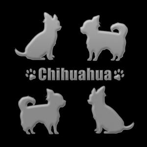 犬 蒔絵シール LOVE DOG チワワ（2匹） 銀 : TOYO LABO - 通販