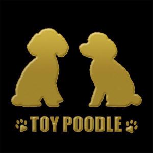犬 蒔絵シール LOVE DOG　トイプードル（２匹）金