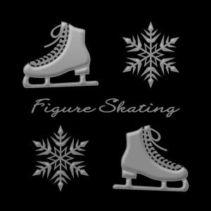 フィギュアスケート　蒔絵シール「フィギュアスケート　スケート靴と結晶　銀」｜toyolabo