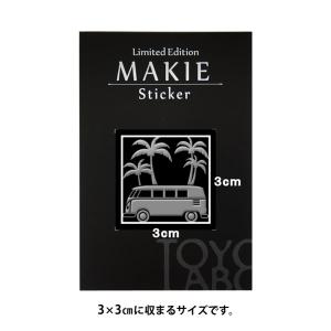 車 蒔絵シール「バスとヤシの木 銀 30mm」...の詳細画像2