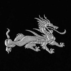 神獣 蒔絵シール 「青龍 銀 30mm」ステッカー お守り ご利益