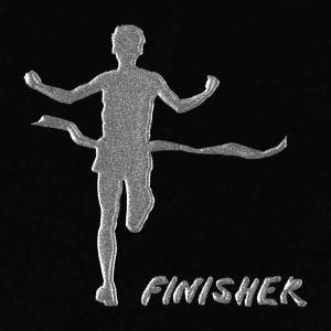 スポーツ　蒔絵シール「ランナー(男子)　フィニッシュ 銀」30mm
