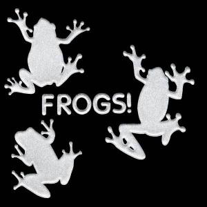 FROGS!　蒔絵シール 「カエル　ベタッ 銀」（3匹）大｜toyolabo