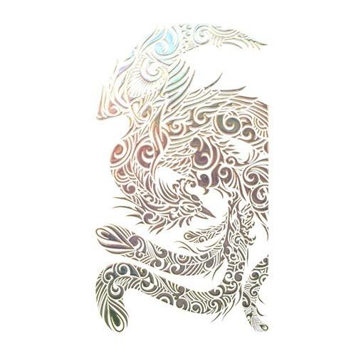 蒔絵シール 「SMAPHO TRIBE　スマホ トライブ　鳳凰／銀」 ステッカー iPhone デコ...