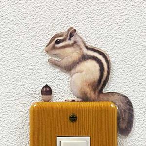 リス ウォールステッカー ANIMAL LIFE アニマルライフ 「シマリス（左向き）」スイッチ ステッカー