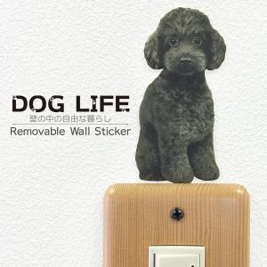DOG LIFE Color ドッグライフ カラー 「トイプードル ブラック（お座り）」 犬 カラー ウォールステッカー｜toyolabo