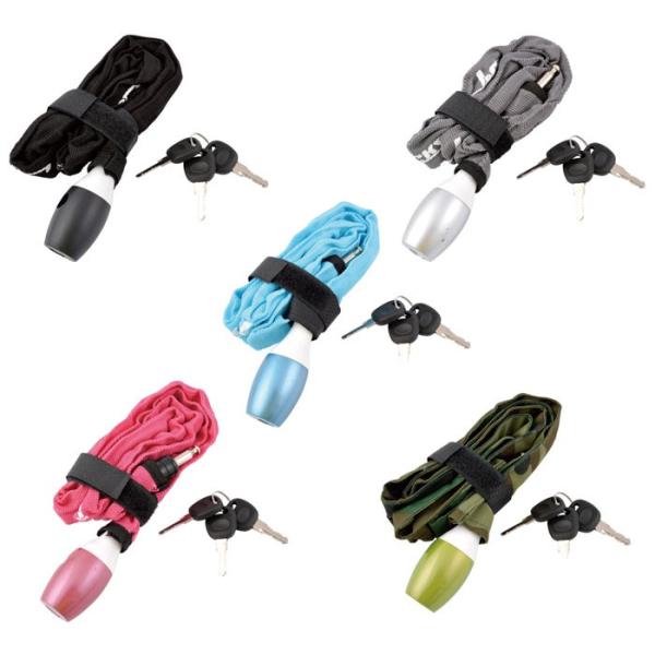 自転車 鍵　ポータブルチェーンロック　キータイプ　J&amp;C JC-040C　　長さ1200mm×Φ3m...