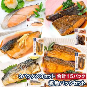 煮魚セット 魚菜パックセット×3 合計15パック さけ塩焼 さばの塩焼き さば味噌煮 さばのみぞれ煮 かれい煮付け 焼き魚 塩焼き 煮付け 切り身 煮魚｜toyosushijou