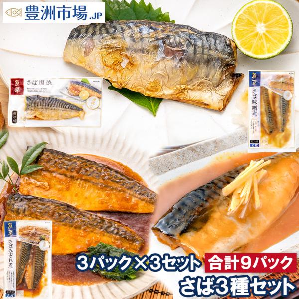 煮魚セット 魚菜パックセット サバ3種セット ×3 合計9パック さばの塩焼き さば味噌煮 さばのみ...