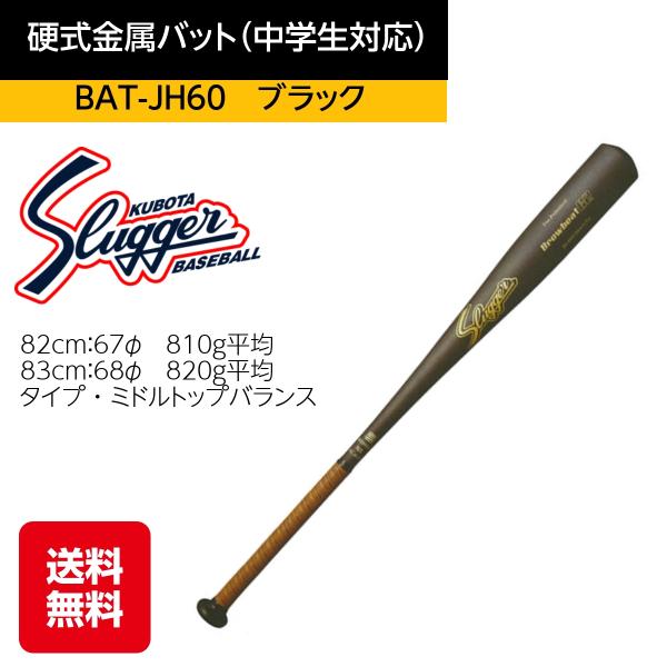 野球　バット　久保田スラッガー　硬式金属バット　BAT-JH60　ブラック　ミドルトップバランス　中...