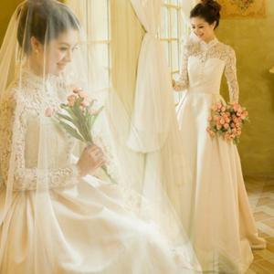 ウェディングドレス aラインドレス 長袖 安い ウエディングドレス