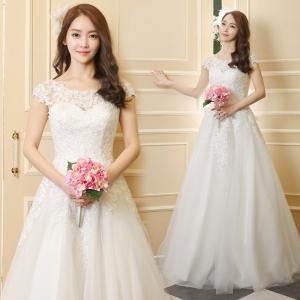 ウェディングドレス 白 結婚式 ロングドレス aラインドレス