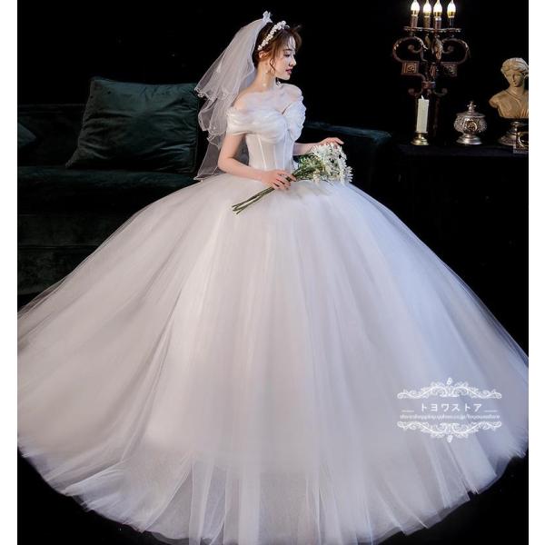 ウェディングドレス  韓国 ウエディングドレス プリンセスライン ウェディングドレス 安い オフショ...