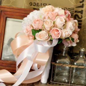 ウエディングブーケ ブートニア 安い 結婚式 ウェディングブーケ 花嫁 ブーケ 披露宴 ウェディング用 造花 ブライダルブーケ 手作り