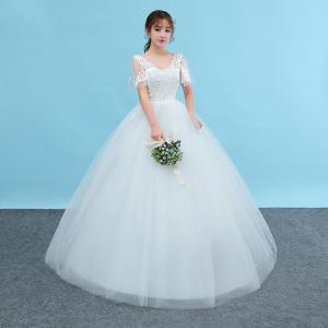 ウエディングドレス マタニティドレス エンパイア 安い 二次会 ウェディングドレス 結婚式 ボレロ 花嫁 ブライダル ロングドレス 半袖 wedding dress