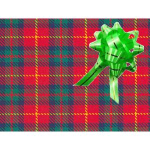 赤チェック包装紙 グリーンリボン ラッピング