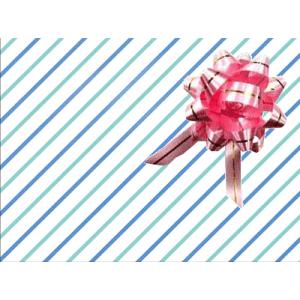 ストライプ包装紙 ピンクリボン ラッピング