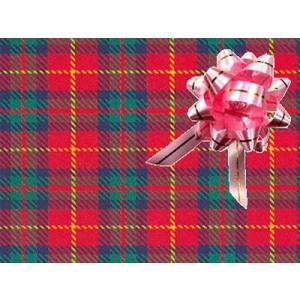 赤チェック包装紙 ピンクリボン ラッピング