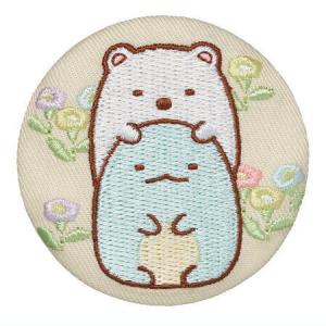 すみっコぐらし 刺繍缶バッジビスケット [11.しろくまととかげ]【ネコポス配送対応】【C】｜toysanta