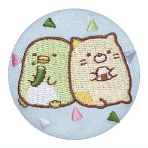 すみっコぐらし 刺繍缶バッジビスケット [13.ねことぺんぎん？]【ネコポス配送対応】【C】｜toysanta