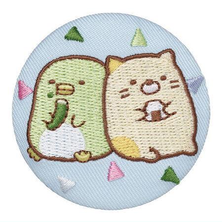 すみっコぐらし 刺繍缶バッジビスケット [13.ねことぺんぎん？]【ネコポス配送対応】【C】