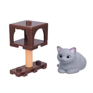 にゃんこのタワー 猫と子猫と時々ハウス [6.ドームとおとな灰猫]【 ネコポス不可 】｜toysanta