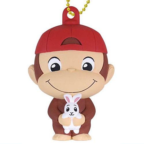 おさるのジョージ ぺたんこマスコット2 いなか編 [3.うさぎをだっこするジョージ]【ネコポス配送対...