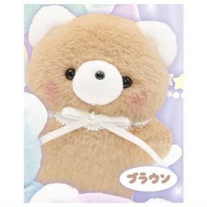 天使くまちゃん(ピンク)☆お月様 ふわふわ♡にっこりくまちゃん【ピンク】※受注制作 ぬいぐるみ