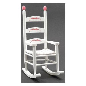 ミニチュア家具 子供用 白いロッキングチェア 椅子 [CLA10795] [m-s][imp](1/12スケール)【 ネコポス不可 】