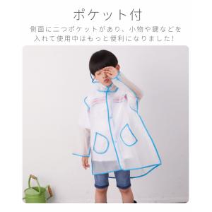 子供クリアレインコート レインポンチョ フリン...の詳細画像3